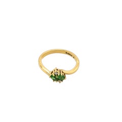 Ring aus 18 Karat Gelbgold mit Diamant und Tsavorit