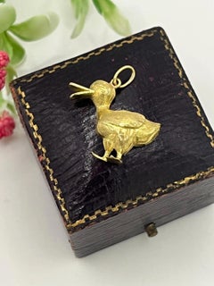 Vintage 18ct Yellow Gold, Duck Pendant Charm, Circa 1970s