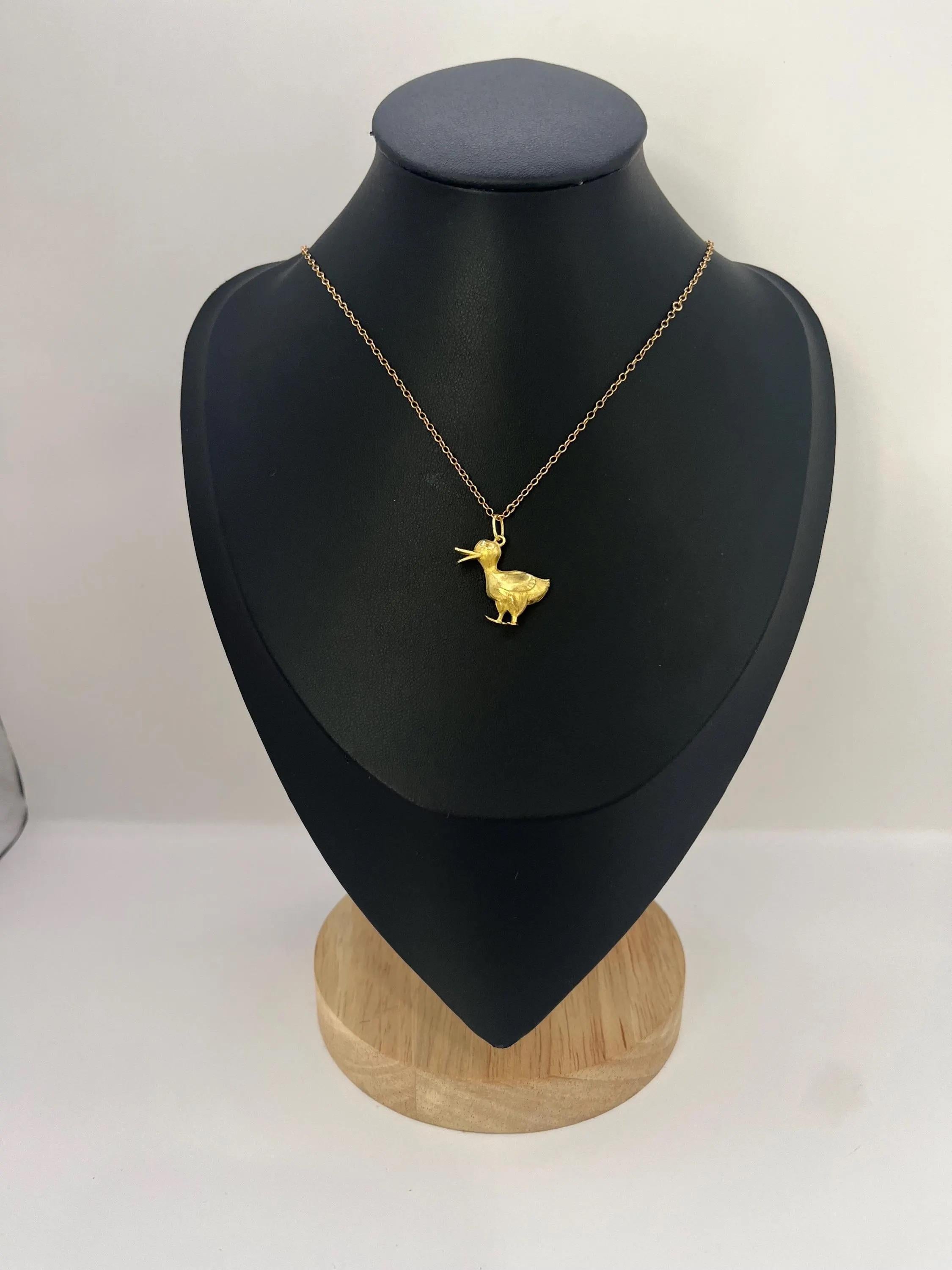 Vintage 18ct Gelbgold, Ente Anhänger Charme, CIRCA 1970s im Angebot 4