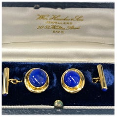 Vintage 18ct Yellow Gold Lapis Lazuli Cufflinks