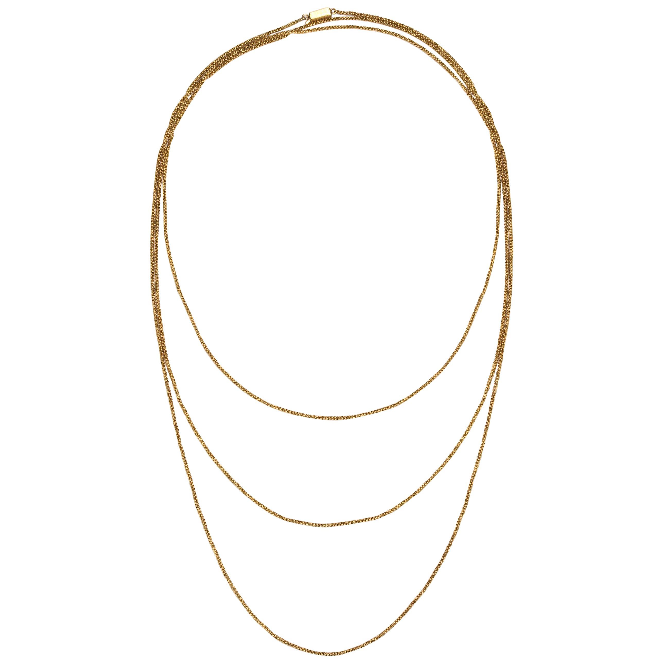 Vintage 18ct Yellow Gold Long Chain