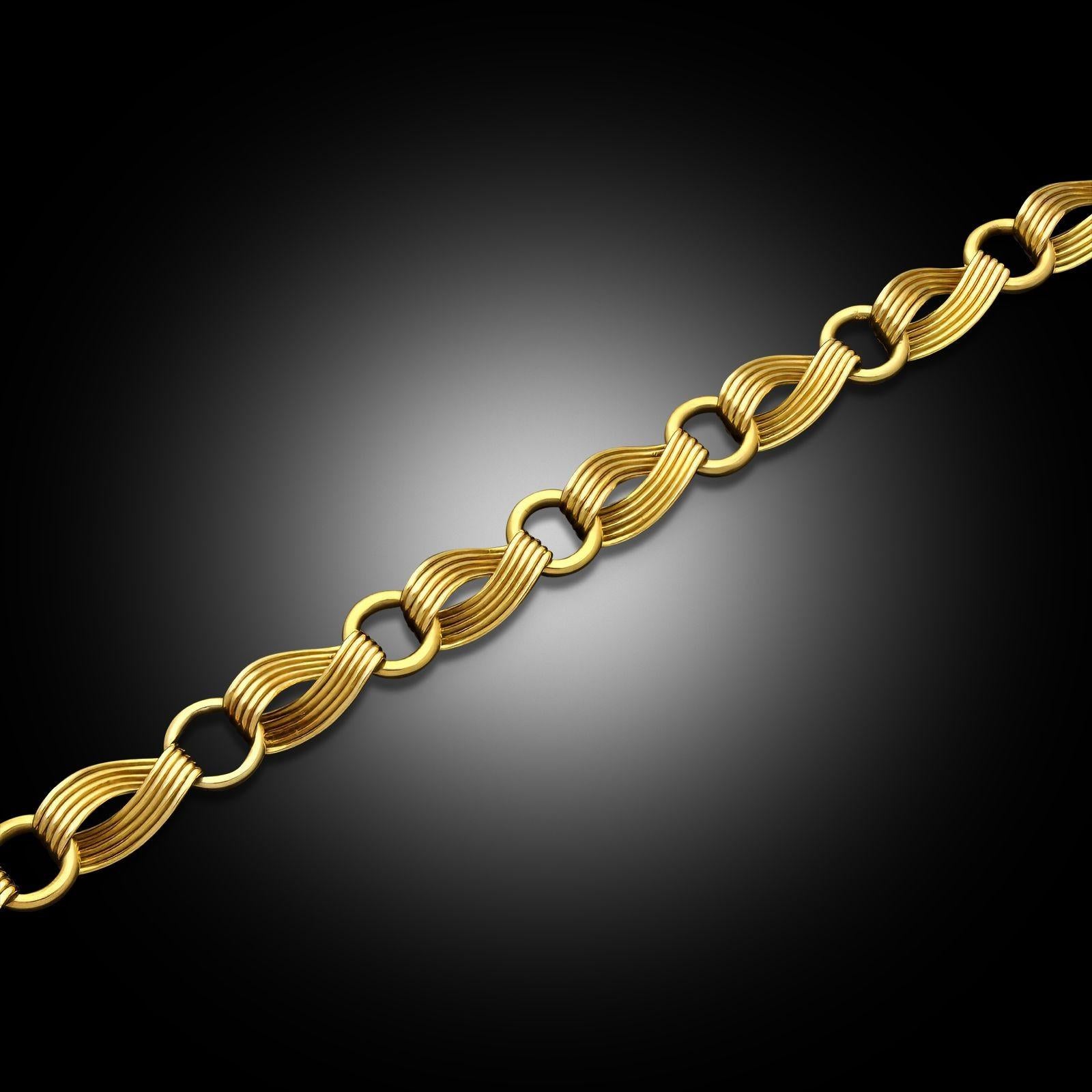 da uomo o donna Collana d'epoca in oro giallo 18ct, circa 1960 in vendita