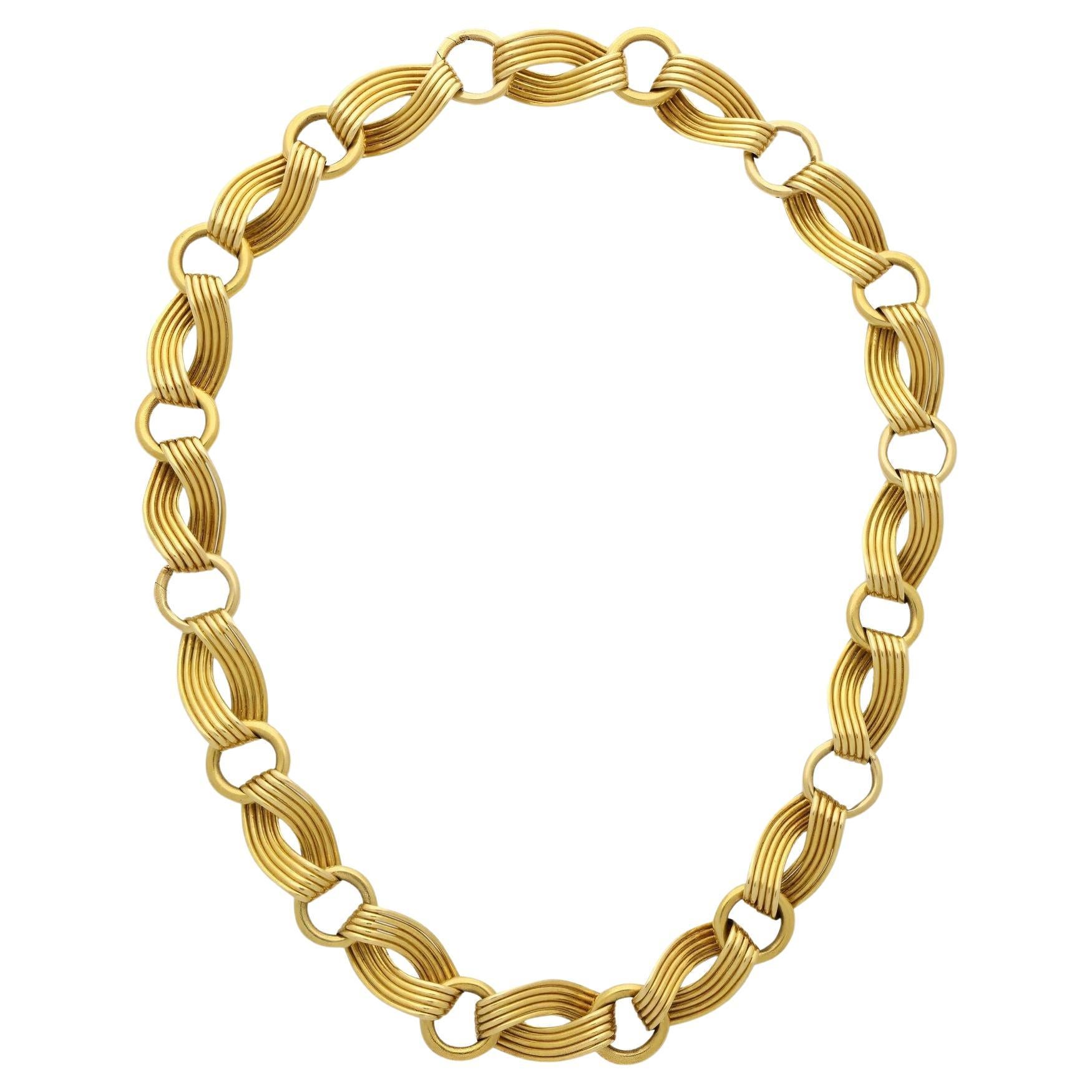 Collana d'epoca in oro giallo 18ct, circa 1960 in vendita