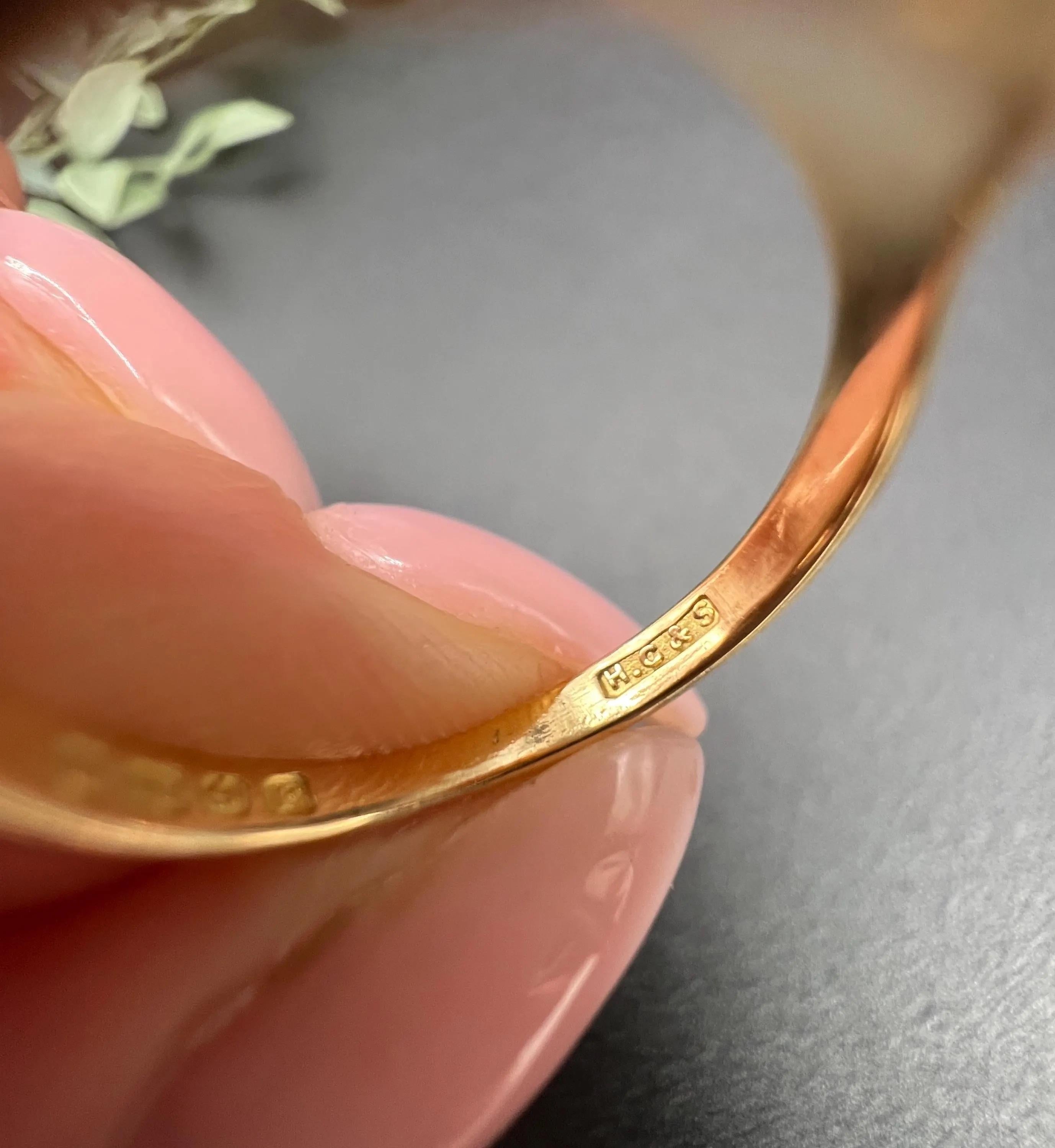 Anello con sigillo ovale d'epoca in oro giallo 18 ct, con marchio Birmingham 1930 in vendita 6