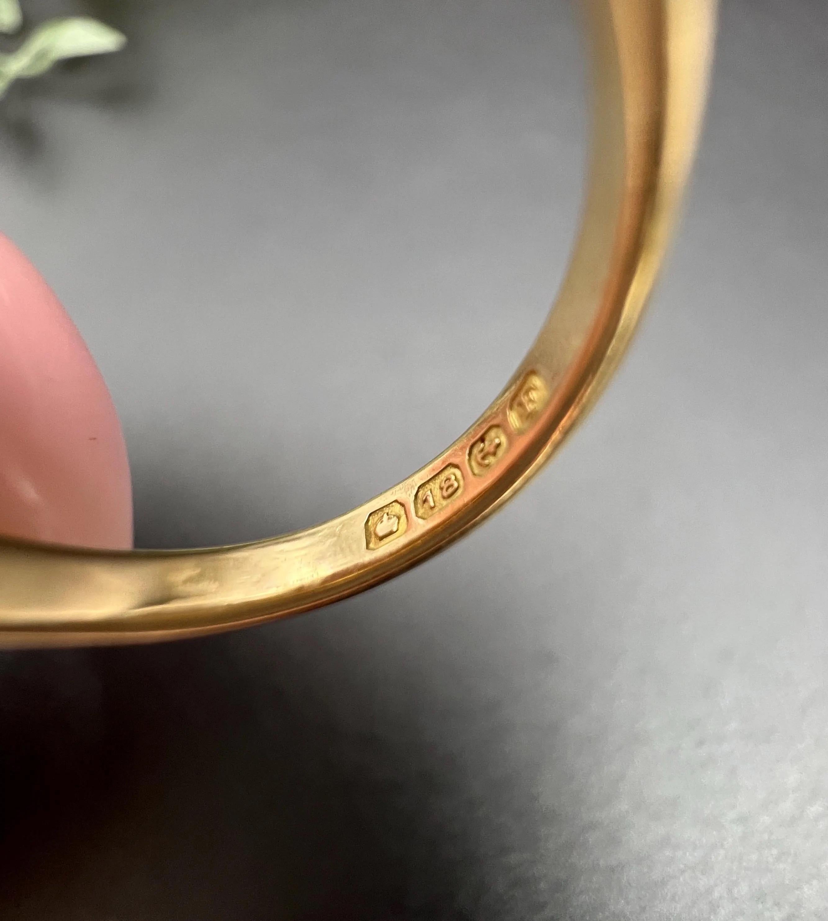 Anello con sigillo ovale d'epoca in oro giallo 18 ct, con marchio Birmingham 1930 in vendita 7