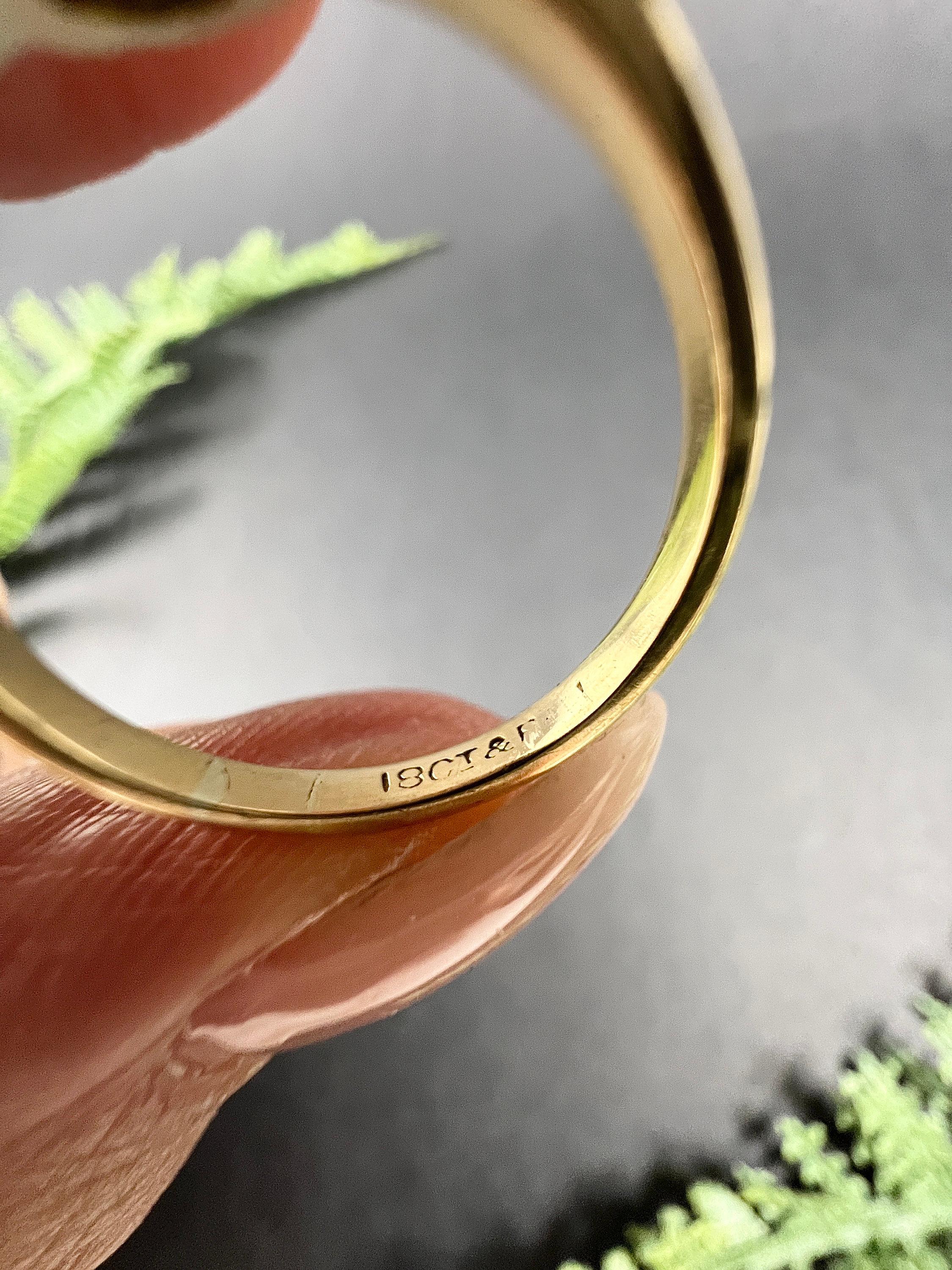 Vintage-Diamantring aus 18 Karat Gelbgold und Platin, gestempelt, 1940er Jahre Peridot im Angebot 2