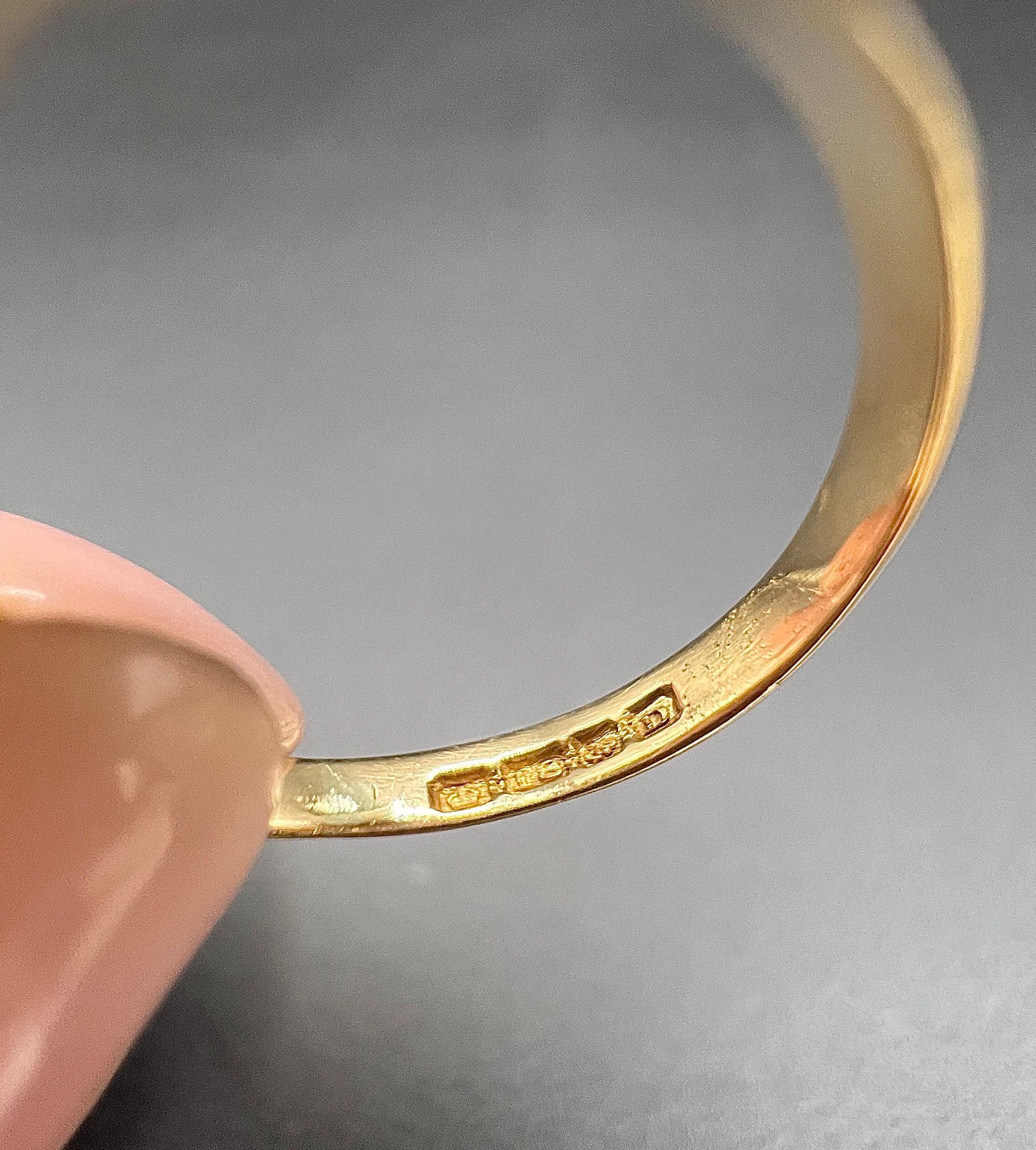da uomo o donna Anello rettangolare con sigillo d'epoca in oro giallo 18 ct, con marchio Birmingham 1928 in vendita