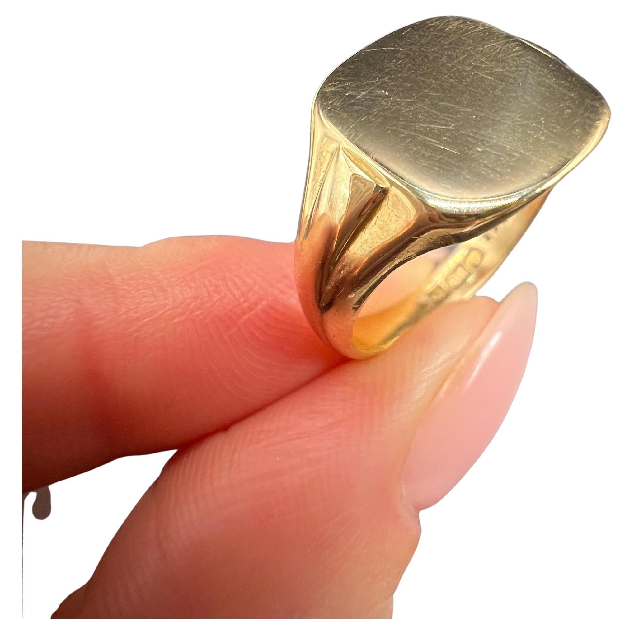 Vintage 18ct Yellow Gold, Square Shaped Signet Ring, Hallmarked Birmingham 1929