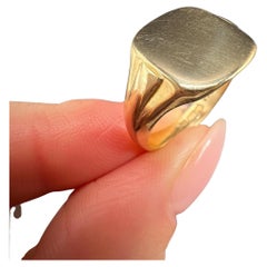 Anillo de sello vintage de oro amarillo de 18 ct, de forma cuadrada, Hallmarked Birmingham 1929