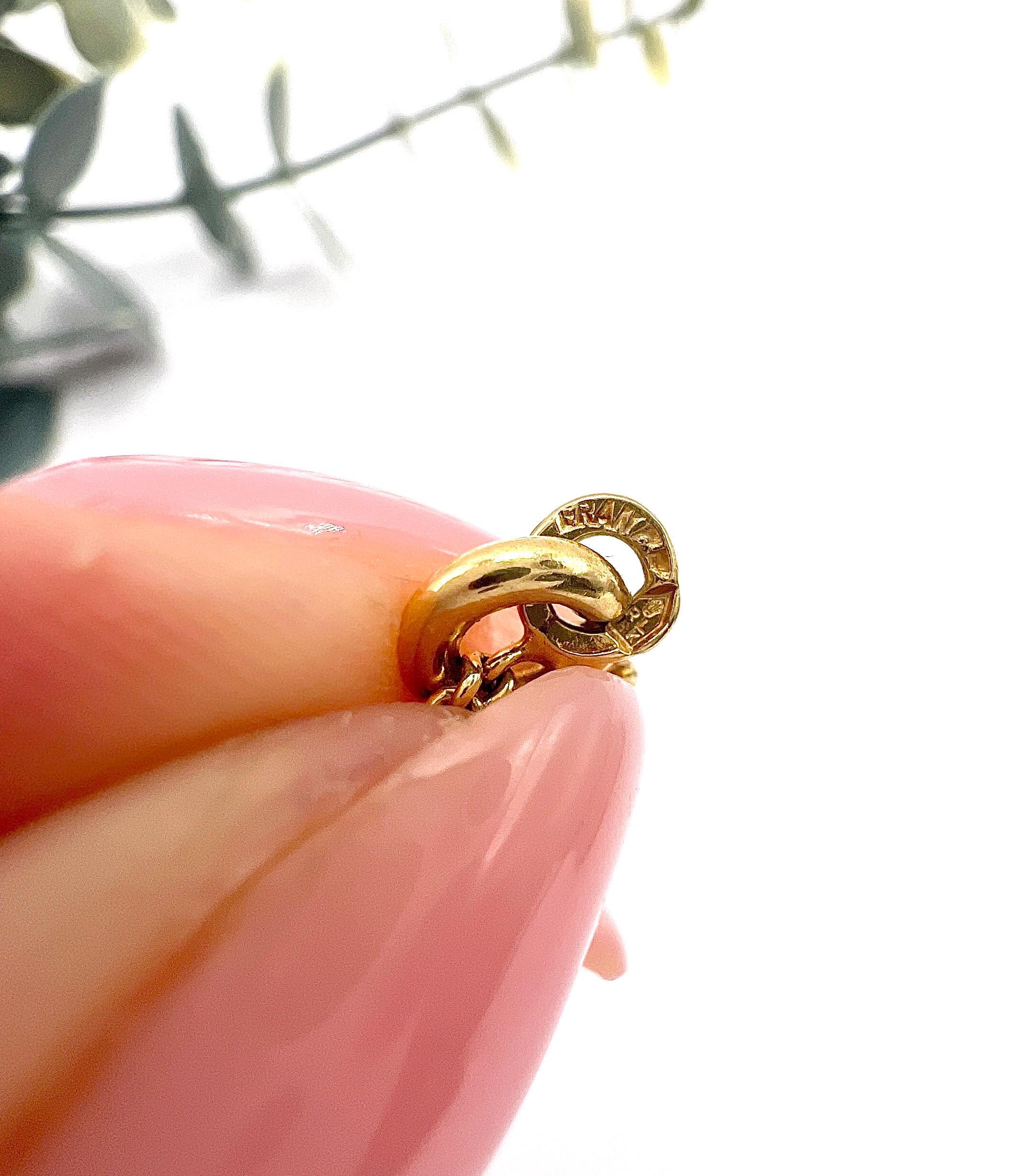 Vintage 18ct Gelbgold gestempelt, 15 1/2 Zoll Figaro Link Kette Halskette im Angebot 2