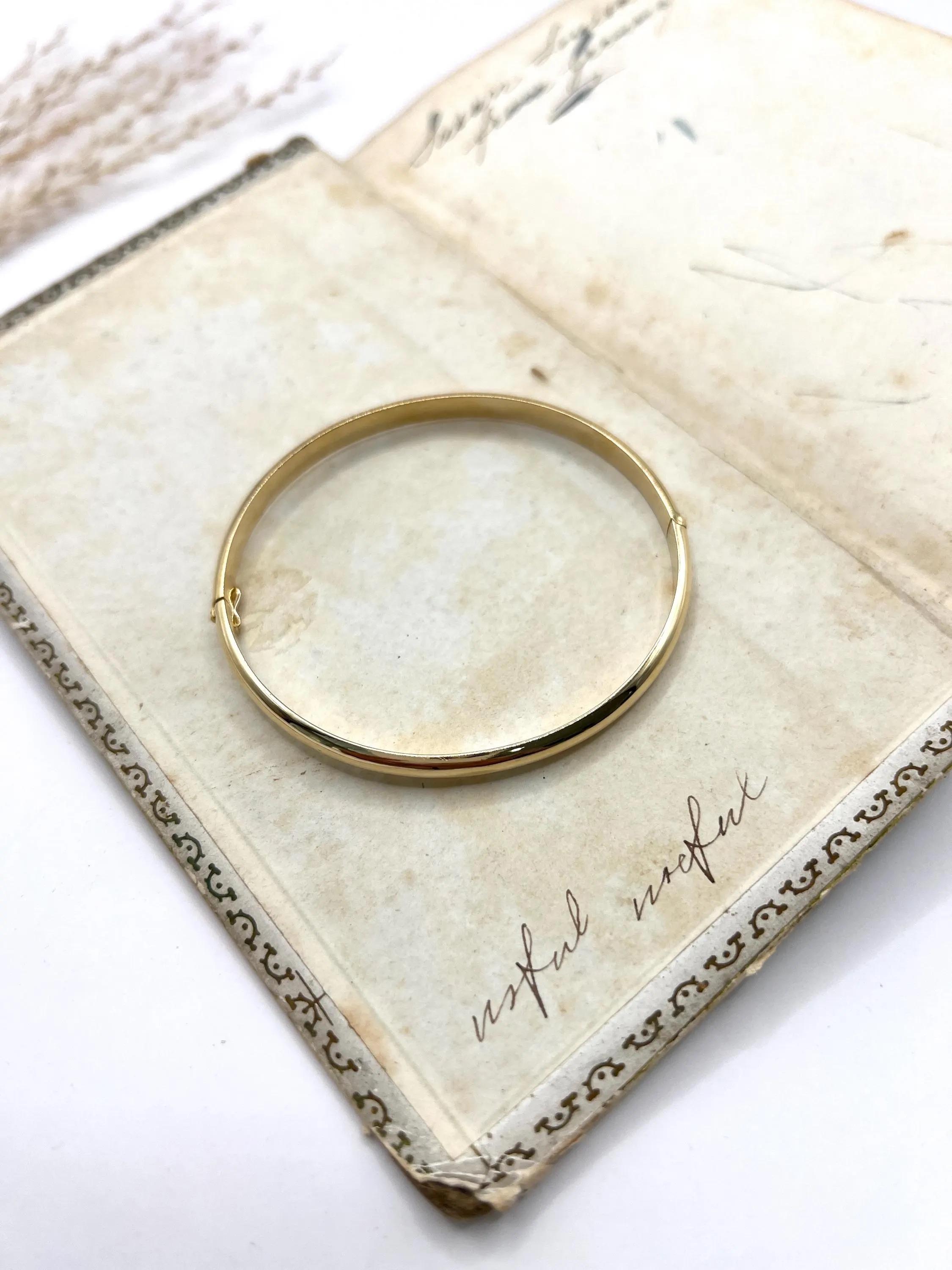 Vintage By in oro giallo 18 ct con timbro, anni '40, braccialetto a cerniera semplice in vendita 3