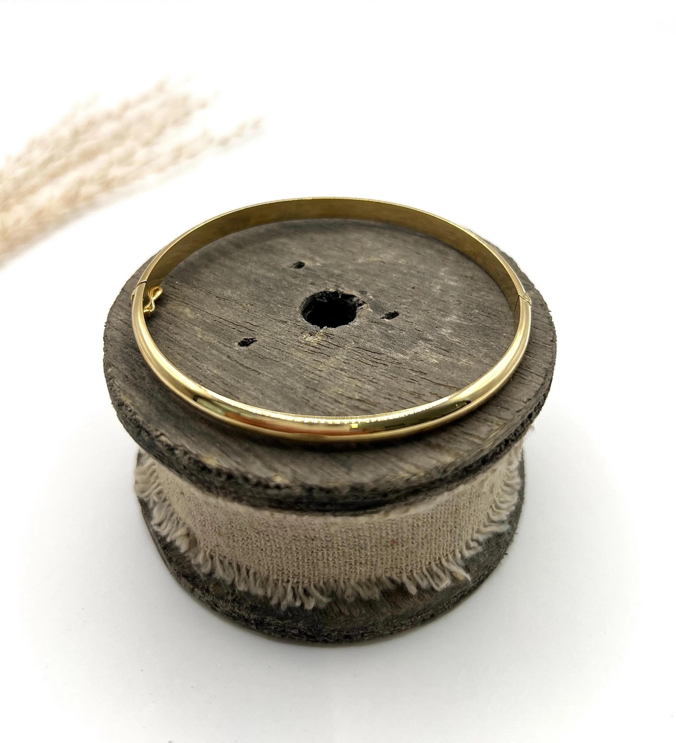 Vintage By in oro giallo 18 ct con timbro, anni '40, braccialetto a cerniera semplice in vendita 4