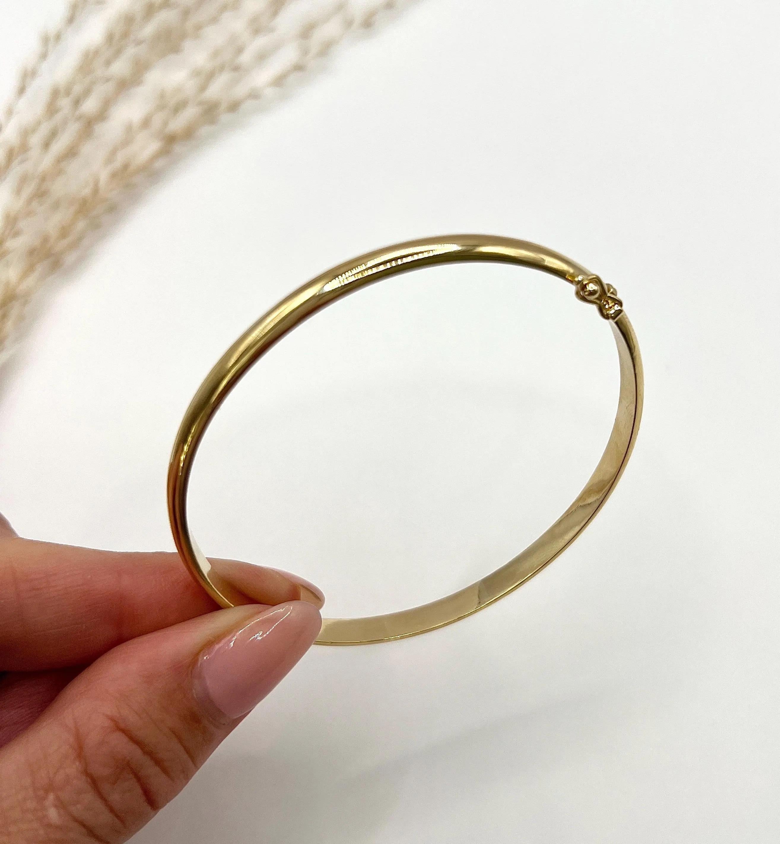 Vintage By in oro giallo 18 ct con timbro, anni '40, braccialetto a cerniera semplice in vendita 5