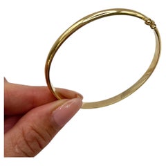 Vintage 18ct Yellow Gold Stamped, 1940s Plain Hinged Bangle