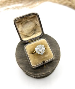 Vintage 18ct Yellow Gold Stamped, 3 Carat Heart-Shaped Diamond Cluster Ring