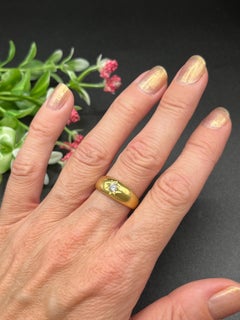 Vintage 18ct Yellow Gold, Star Set Diamond Band Ring, Circa 1960