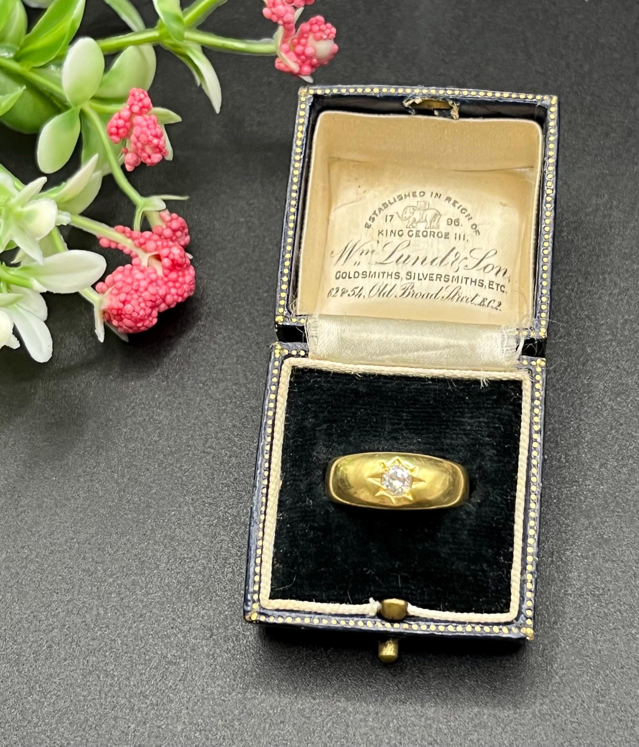 Bague vintage en or jaune 18ct, diamant étoilé, Circa 1960 Bon état - En vente à Brighton, GB