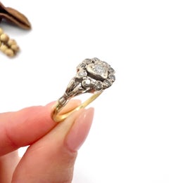 Vintage 18ct Yellow & White Gold, 1960s Diamond Heart Cluster Ring