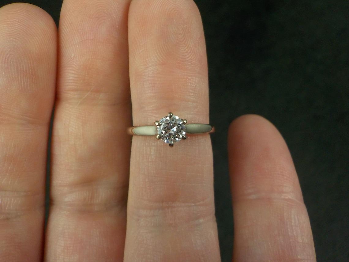 Vintage 18K .33 Carat Diamond Engagement Ring Size 4 For Sale 4