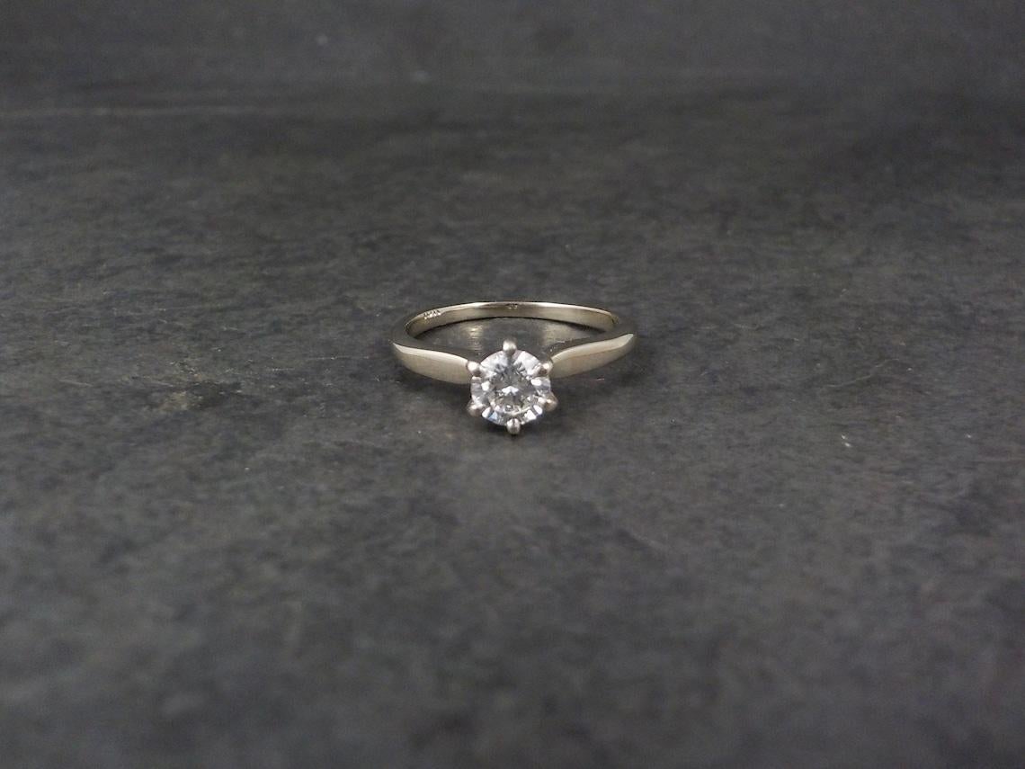 Vintage 18K .33 Carat Diamond Engagement Ring Size 4 For Sale 5