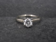 Vintage 18K .33 Carat Diamond Engagement Ring Size 4