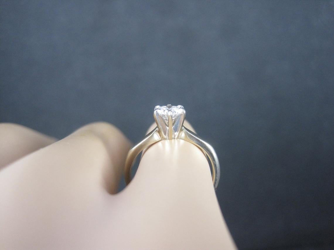 Vintage 18K .33 Carat Diamond Engagement Ring Size 4 For Sale 3
