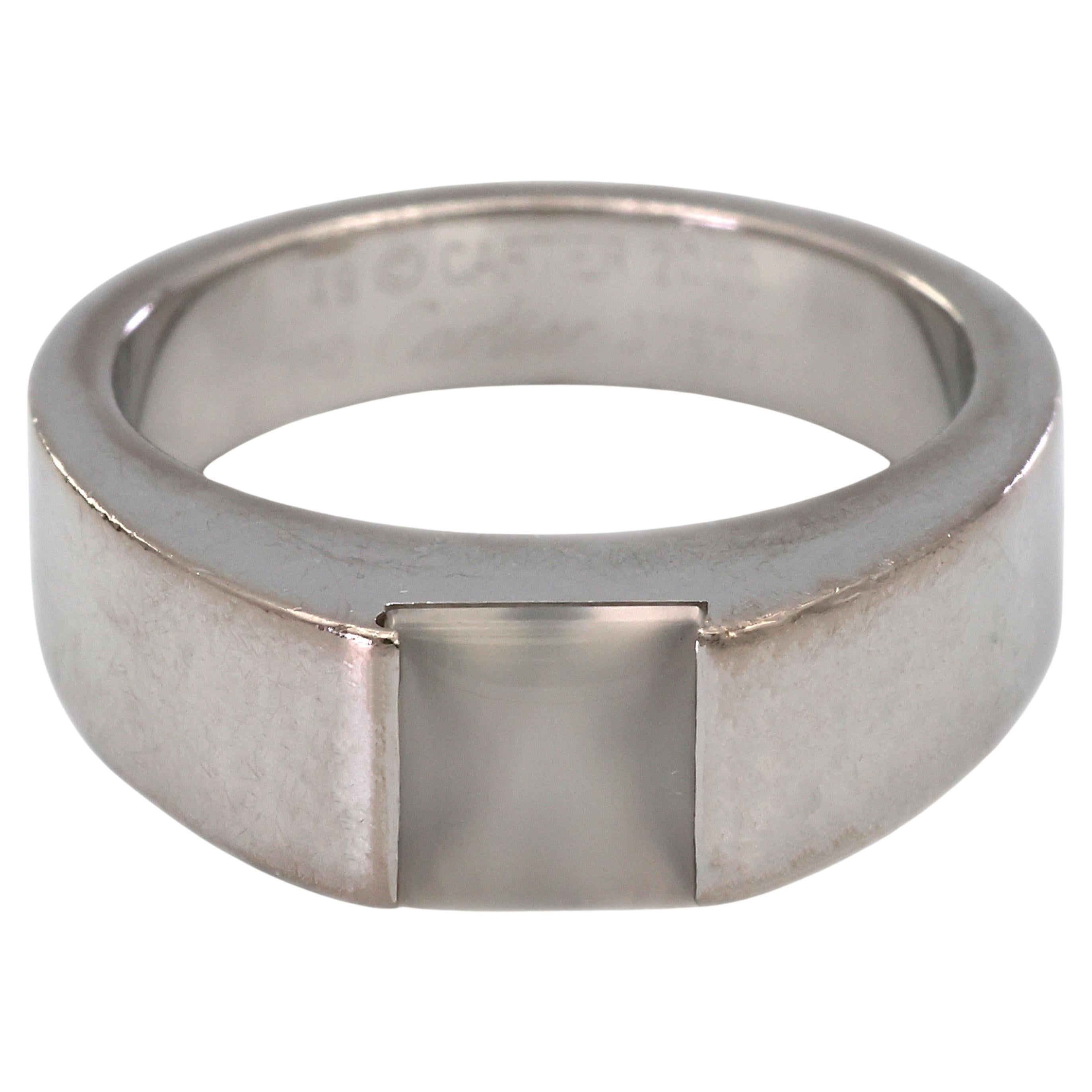 Vintage 18K 750 Weißgold Original Authentic Cartier Tank Mondstein Ring