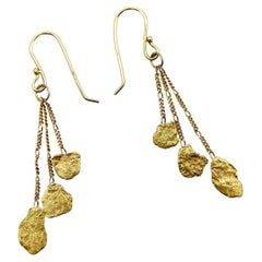Vintage 18K and 22K Gold Nugget Earrings