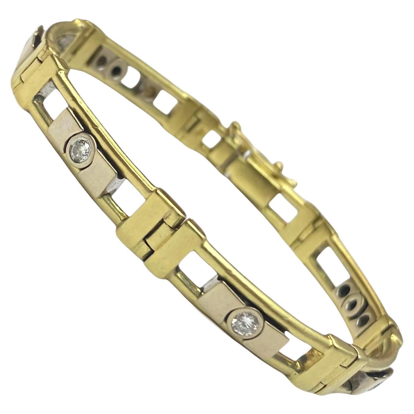 Vintage 18K Articulating Diamond Slide Bracelet