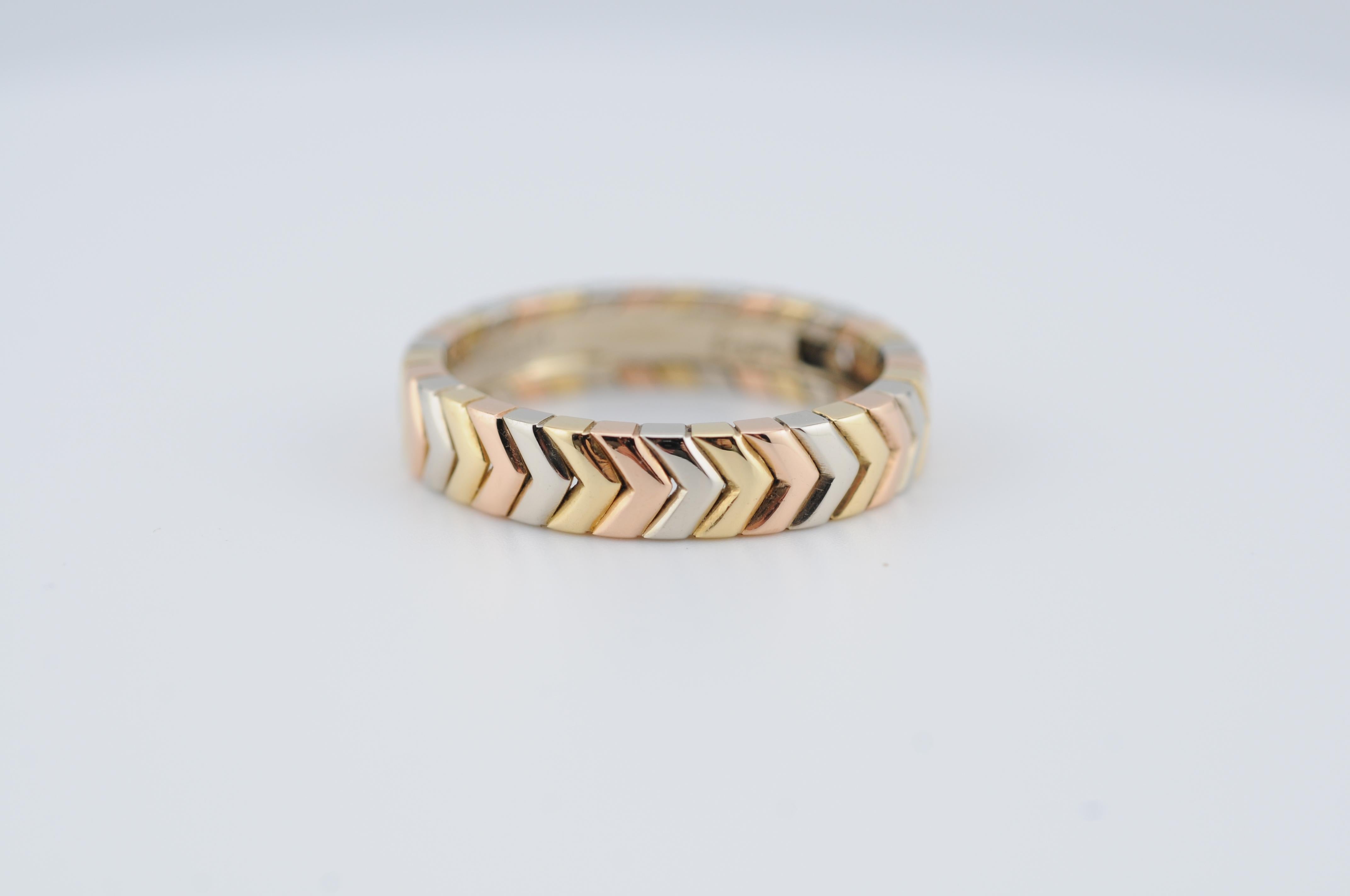 Vintage 18K Cartier Tri-Color Ring For Sale 1