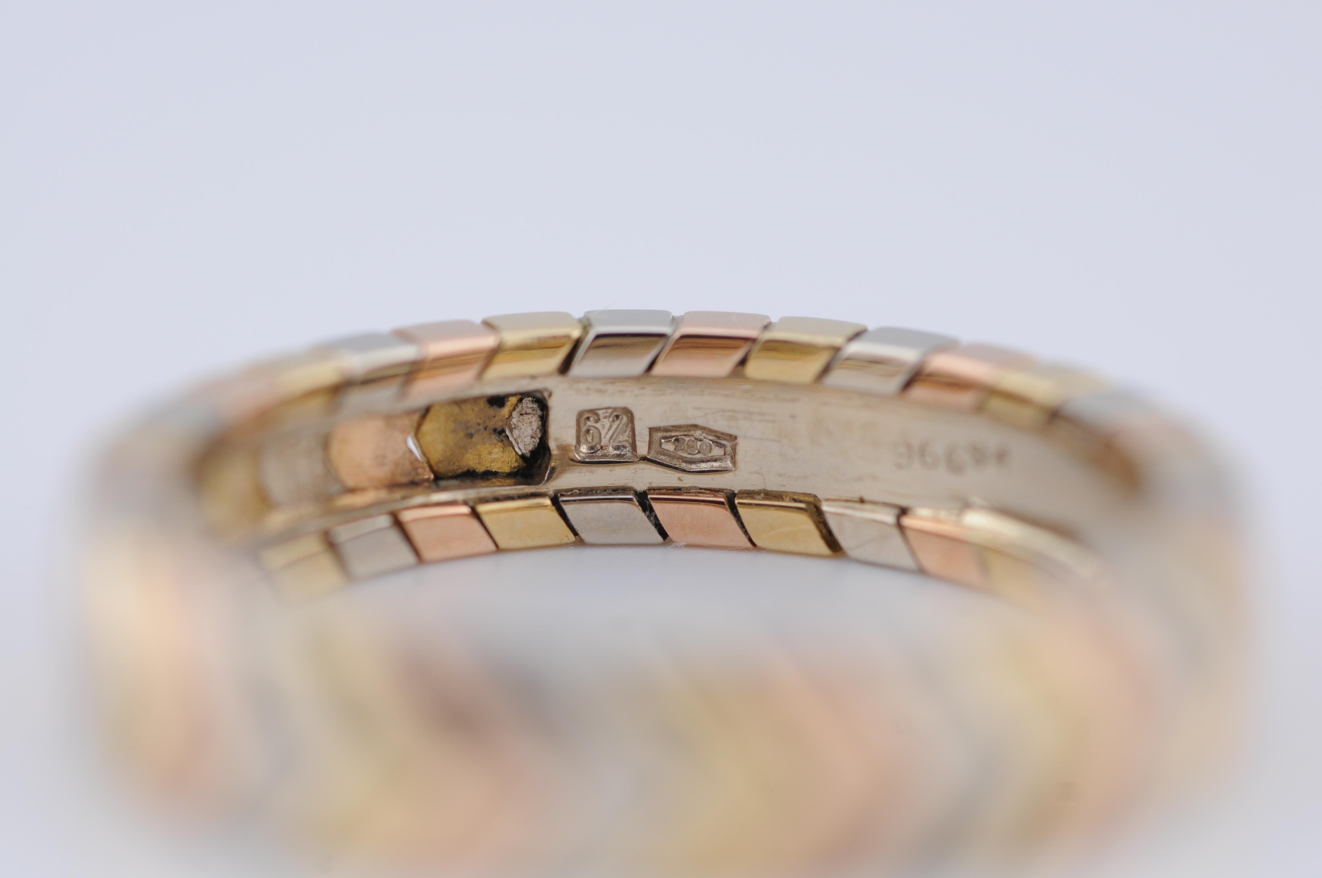 Vintage 18K Cartier Tri-Color Ring For Sale 2