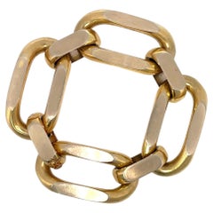 Vintage 18K Chunky Bracelet by Nicolis Cola Italian Made Yellow Gold White Gold