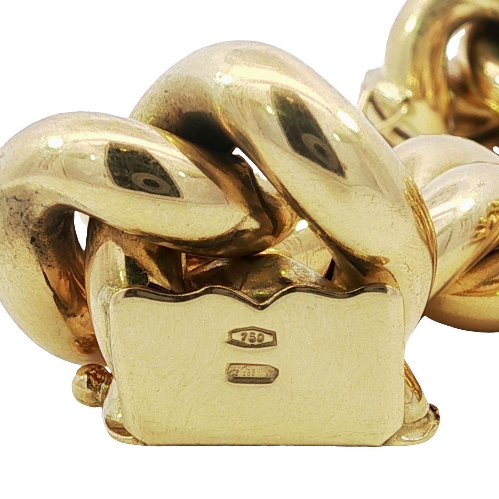 Vintage 18K Curb Link Chunky Bracelet Or Jaune 61 Grammes en vente 6