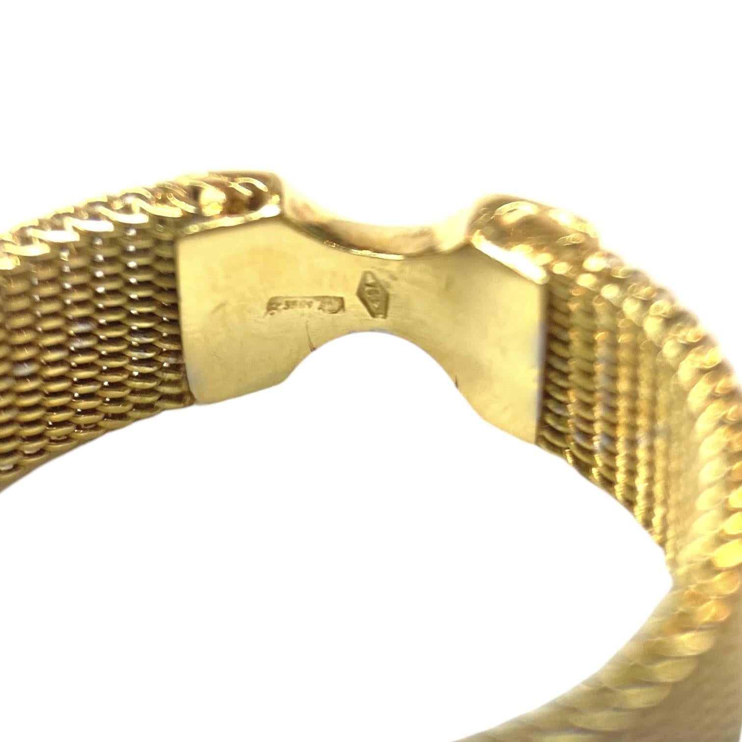 Vintage 18K Diamond Mesh Band Ring In Good Condition In Henderson, NV