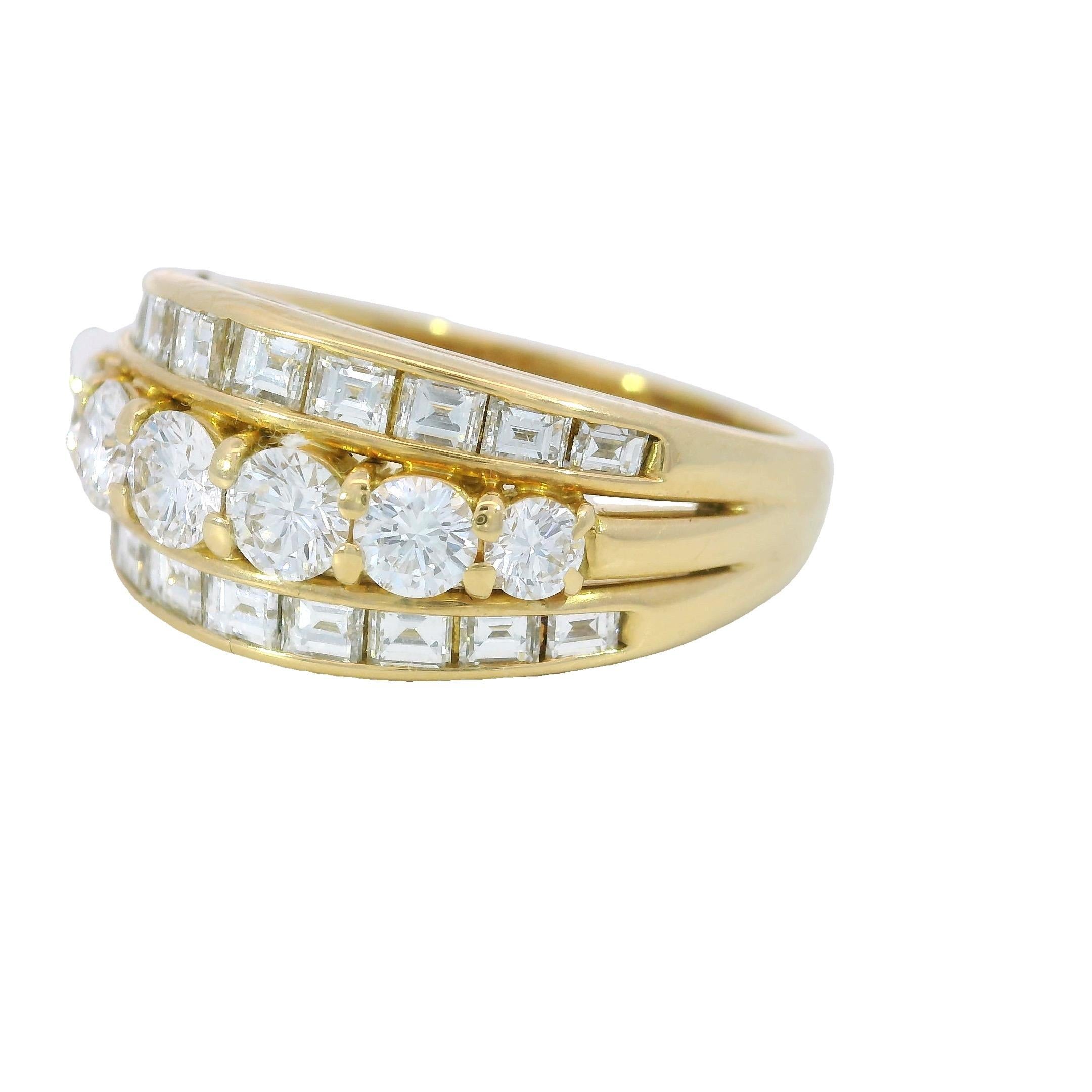 Vintage 18K Diamond Stacker Ring ~1.8ctw Yellow Gold Size 5.75 For Sale 4