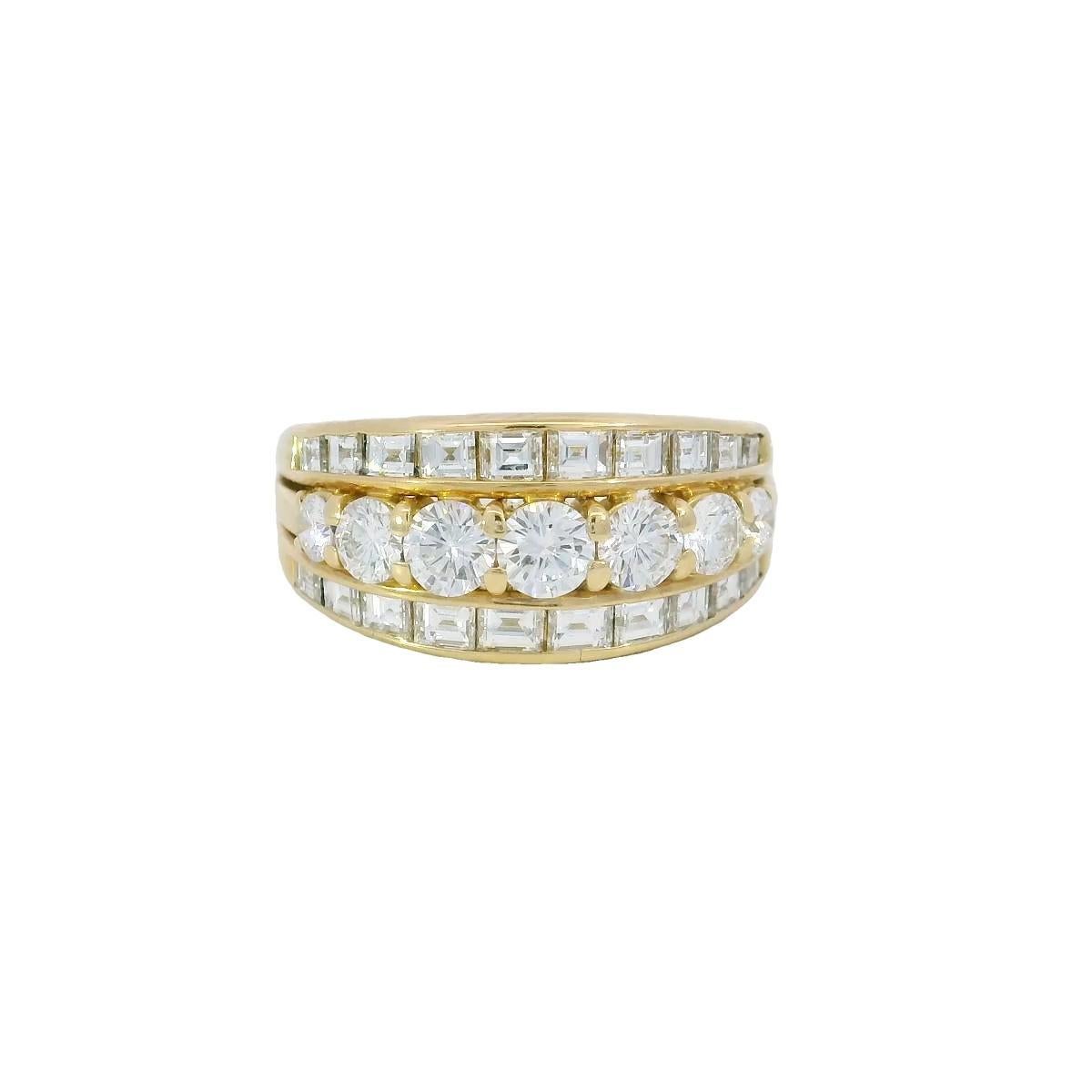 Vintage 18K Diamond Stacker Ring ~1.8ctw Yellow Gold Size 5.75 For Sale 5