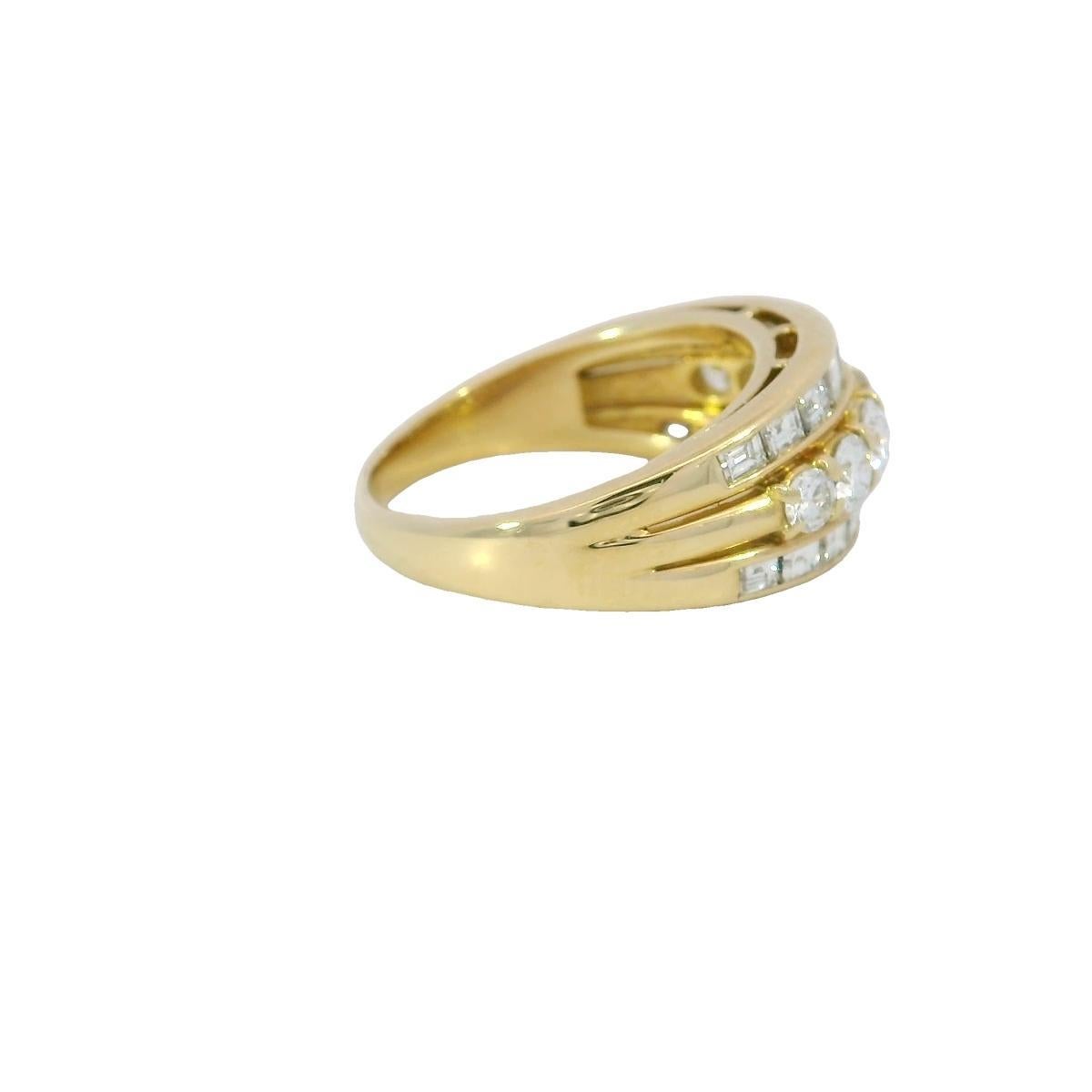 Women's Vintage 18K Diamond Stacker Ring ~1.8ctw Yellow Gold Size 5.75 For Sale