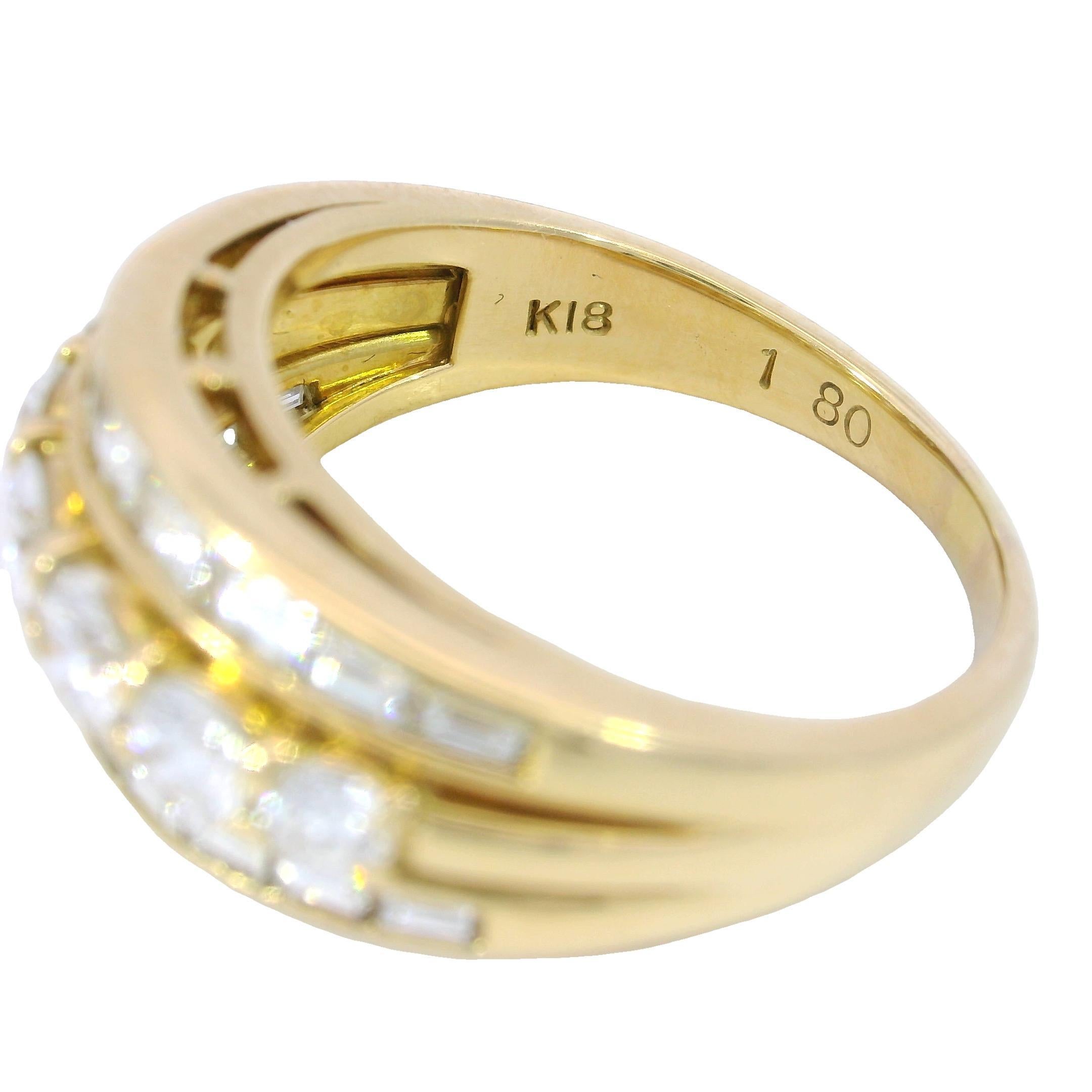 Vintage 18K Diamond Stacker Ring ~1.8ctw Yellow Gold Size 5.75 For Sale 2