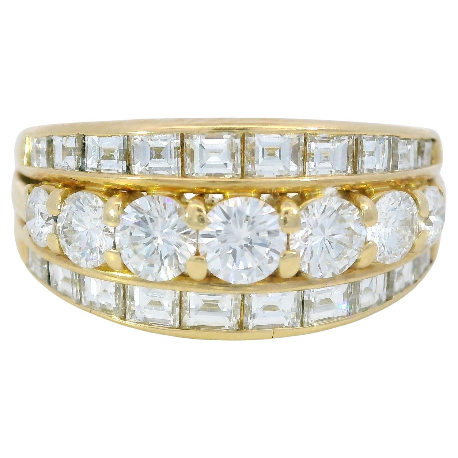 Vintage 18K Diamond Stacker Ring ~1.8ctw Yellow Gold Size 5.75 For Sale