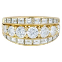 Vintage 18K Diamond Stacker Ring ~1.8ctw Yellow Gold Size 5.75
