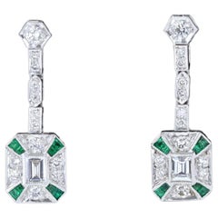 18 Karat Smaragd- und Diamant-Ohrringe