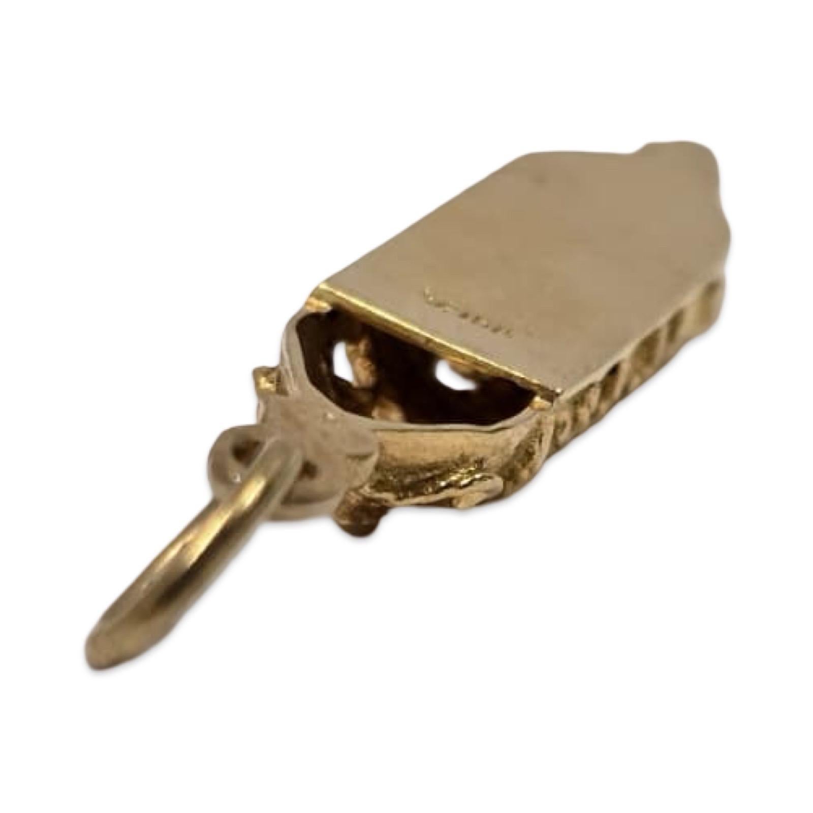 Vintage 18K Filigran Mezuzah Anhänger - jüdischen Nahost Gold Amulett im Angebot 1