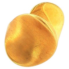 Vintage 18K French Abstract Two-Textured Lilypad Ring