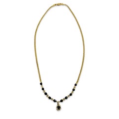 Vintage 18k Garland Necklace with 3.85ct Pear Sapphires & 0.74ct Diamonds