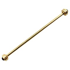 Vintage 18K Gołd Cartier Shirt Collar Pin with Sapphire Cabochon