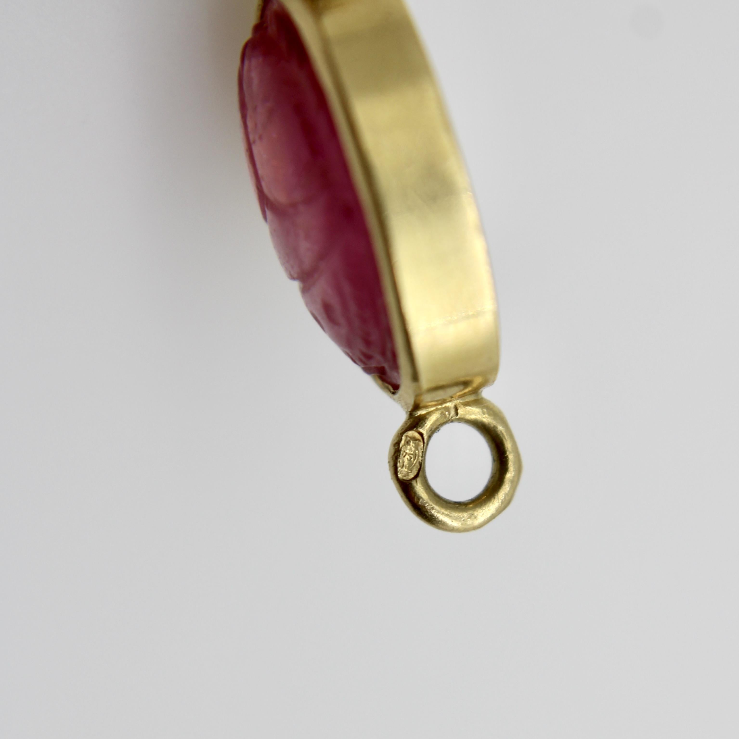 Vintage 18K Gołd French Egyptian Revival Multi-Stone Necklace For Sale 5
