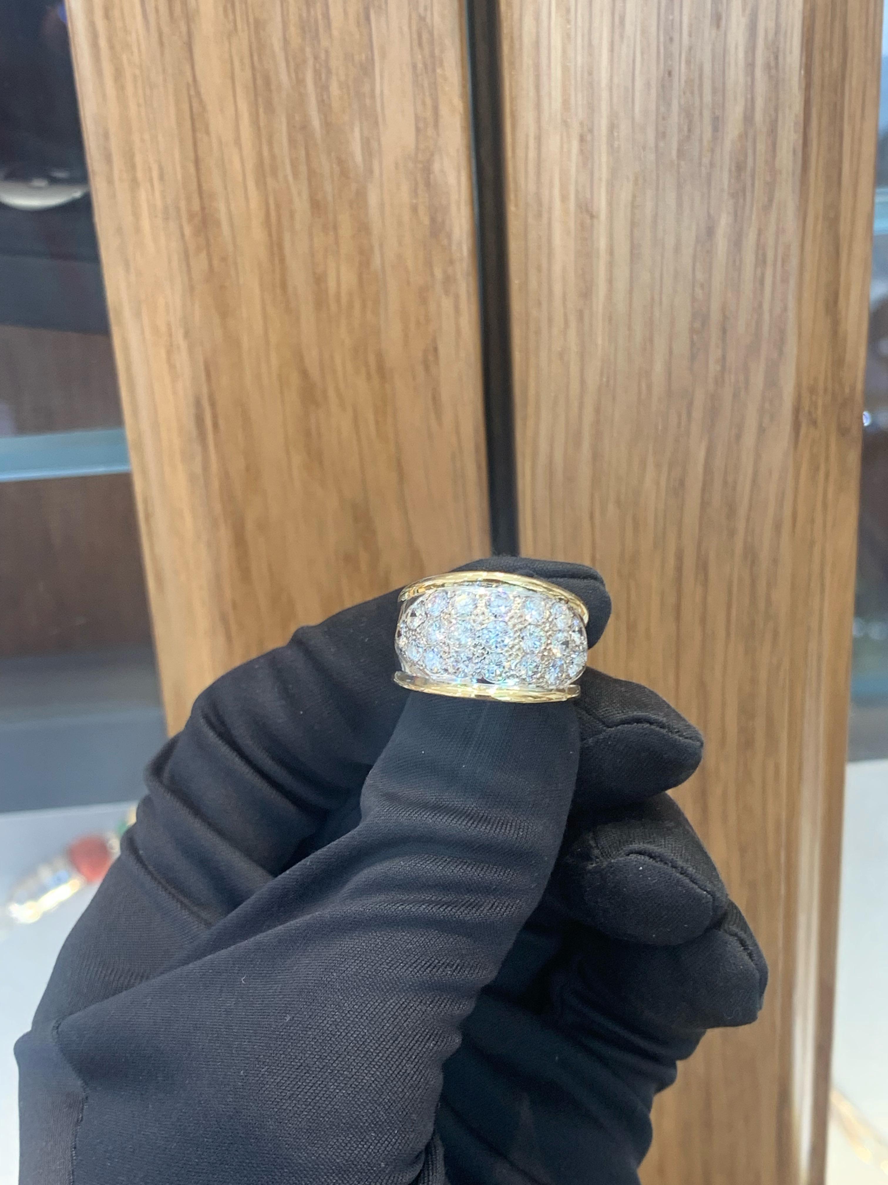 Beautifully Hand Crafted 18k Yellow Gold Diamond Ring.
Amazing Shine, Incredible Craftsmanship.
Great Statement Piece.
Approximately 1.50 Carats Of Diamonds.
Nice & Clean Goods. Large Stones.
Investment Piece.
Comfortable Fit On The Hand.
Looks