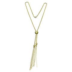 Vintage 18k Gold 18.7 Gm Rope Chain Adjustable Sliding Chain with Ball