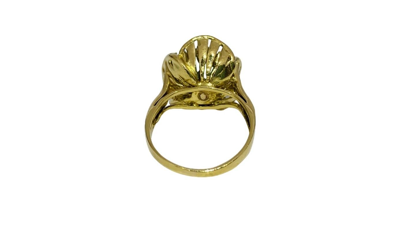 Vintage 18K Gold 2.90 Carat Diamond Emerald Ring In Excellent Condition For Sale In Miami, FL