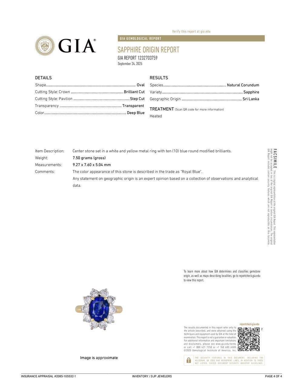 Anello cocktail d'epoca in oro 18 carati con zaffiro blu reale di Ceylon da 2,98 carati e diamante a raggiera in vendita 4